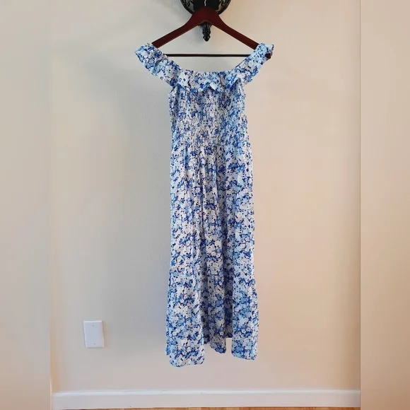 GAP Floral Ruffle Sleeve Midi Dress Medium NWOT - Picture 5 of 9